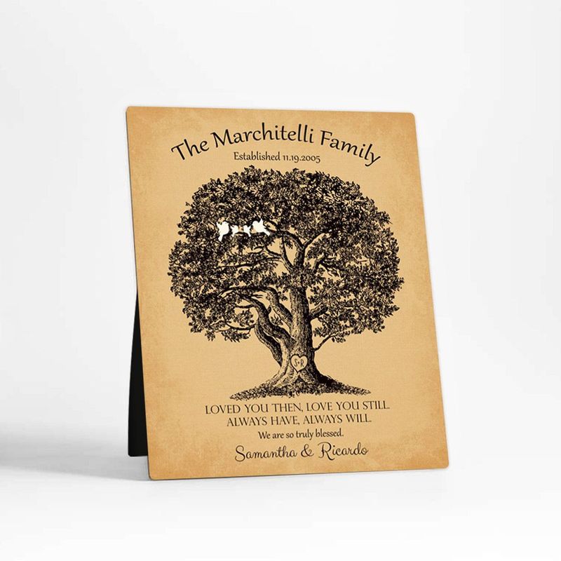 #1 Best Seller - Old Oak Tree 10th Anniversary Desktop Plaque Gift for Couple D-1159