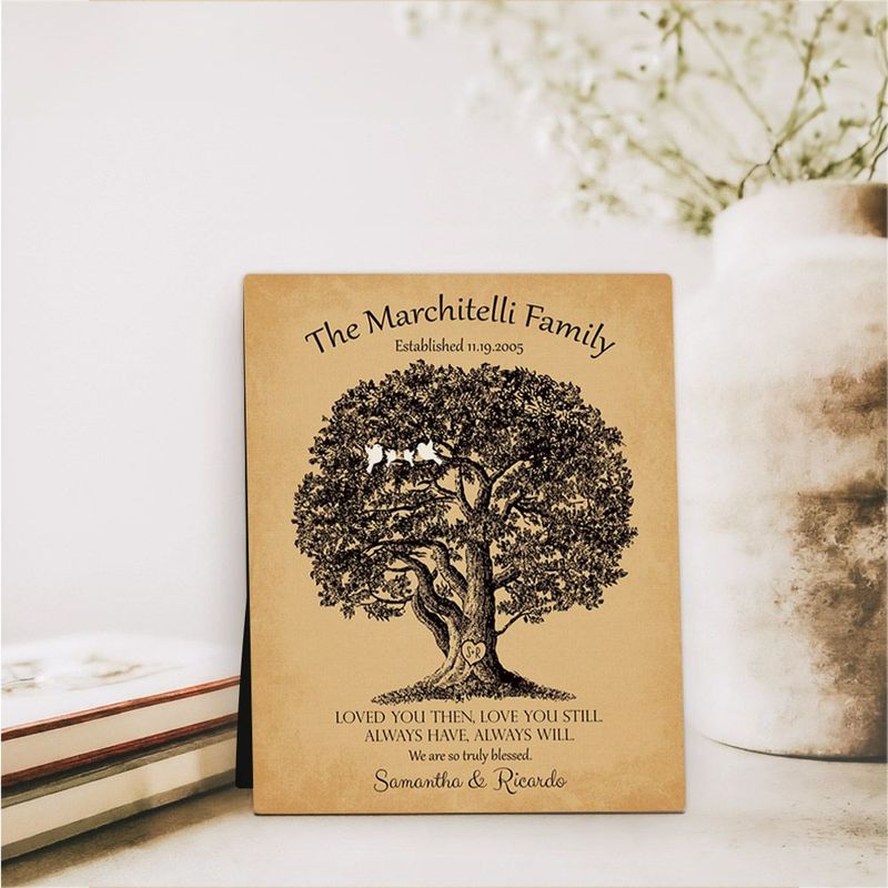 #1 Best Seller - Old Oak Tree 10th Anniversary Desktop Plaque Gift for Couple D-1159