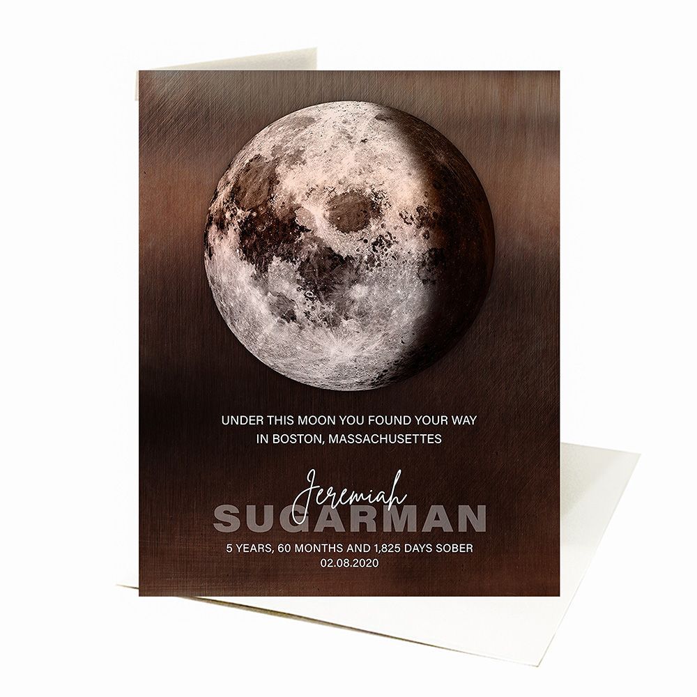 Bronze Sobriety Moon Phase When You Found Your Way Recovery Card Gift for Recovering Alcoholic C-2170