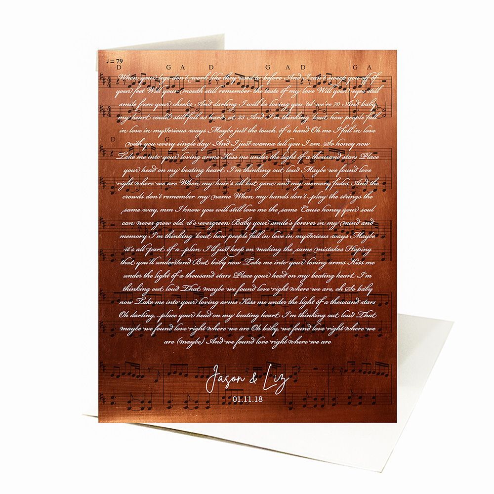 Copper First Dance or Wedding Reading 7th Anniversary Card Gift for Couple C-2161