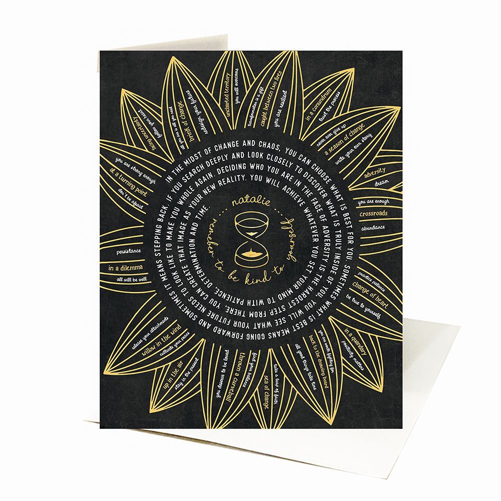 Hourglass Words of Encouragement for Her Divorce Card Gift for Divorcee C-2154