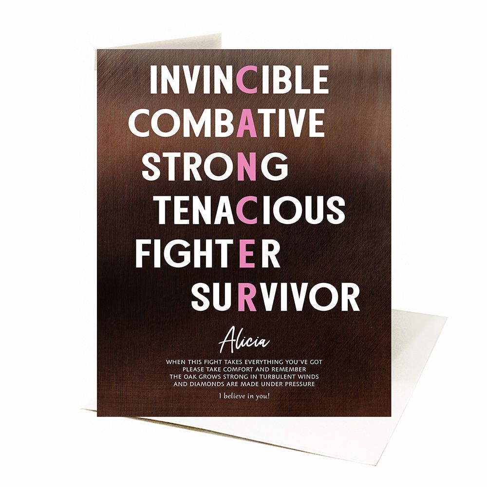 #1 Best Seller - Bronze Cancer Survivor Motivational Encouragement Encouragement Card Gift for Family C-2165