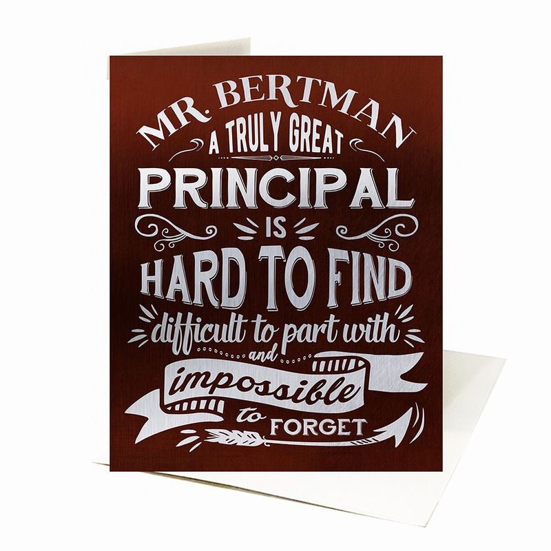 Bronze Truly Great Principal Typography Retirement Card Gift for Principal C-2151