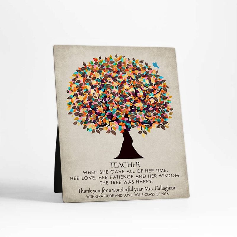 #1 Best Seller - Late Spring Tree Teacher Appreciation Desktop Plaque Gift for Educator D-1317