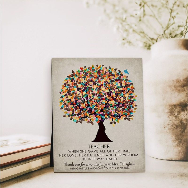 #1 Best Seller - Late Spring Tree Teacher Appreciation Desktop Plaque Gift for Educator D-1317