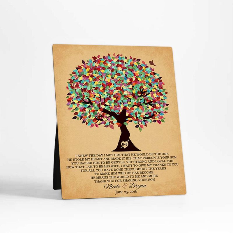 Colorful Summer Tree Wedding Desktop Plaque Gift for Mother Of The Groom D-1203