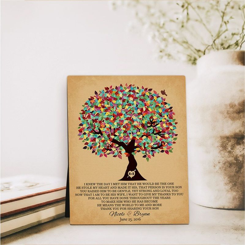 Colorful Summer Tree Wedding Desktop Plaque Gift for Mother Of The Groom D-1203