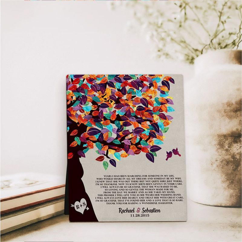 Half Tree Wedding Desktop Plaque Gift for Mother Of The Bride D-1170