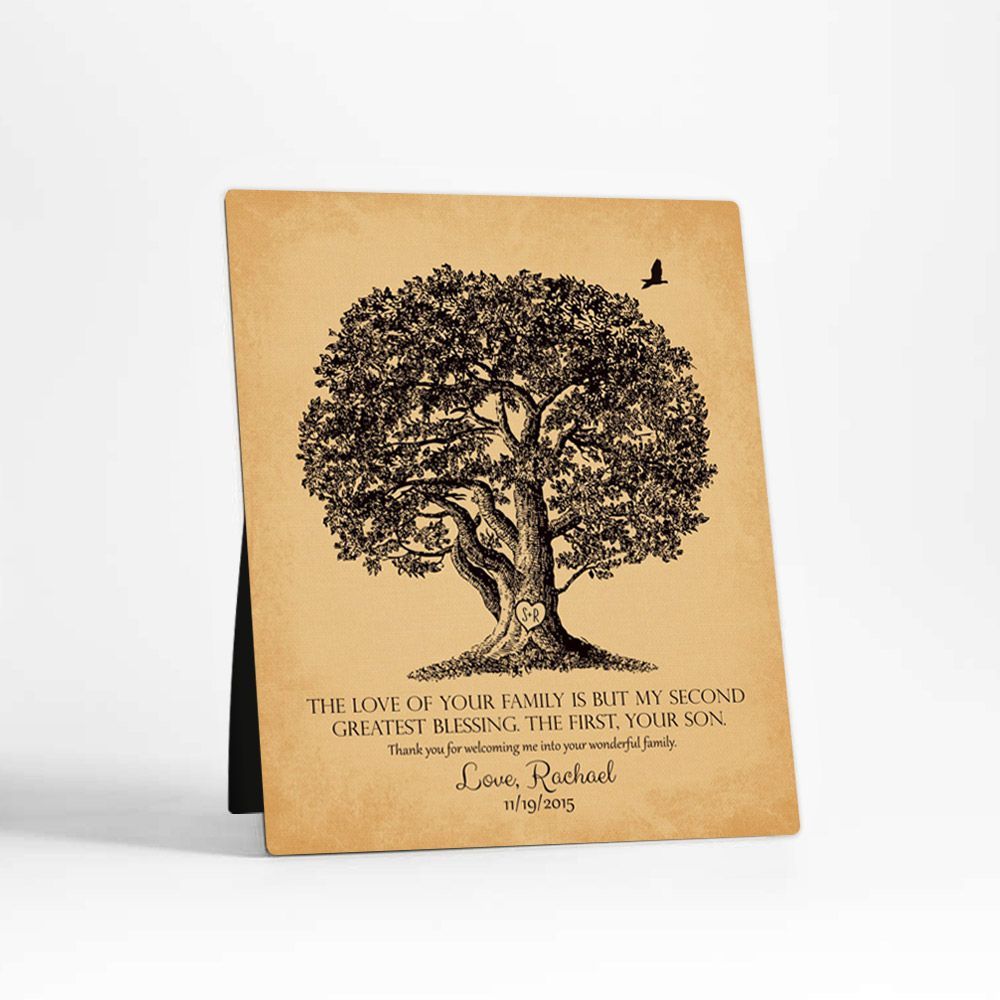 Old Oak Tree Wedding Desktop Plaque Gift for Mother Of The Groom D-1157