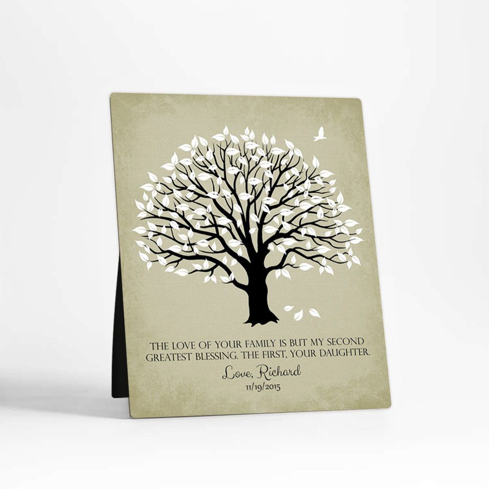 Magnolia Tree on Sage Wedding Desktop Plaque Gift for Mother Of The Bride D-1153