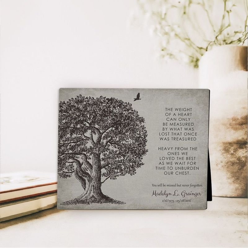 Oak Tree Memorial Desktop Plaque Gift for Bereaved Family D-1328