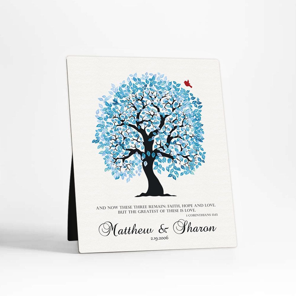 Artful Tree Anniversary Desktop Plaque Gift for Couple D-1270