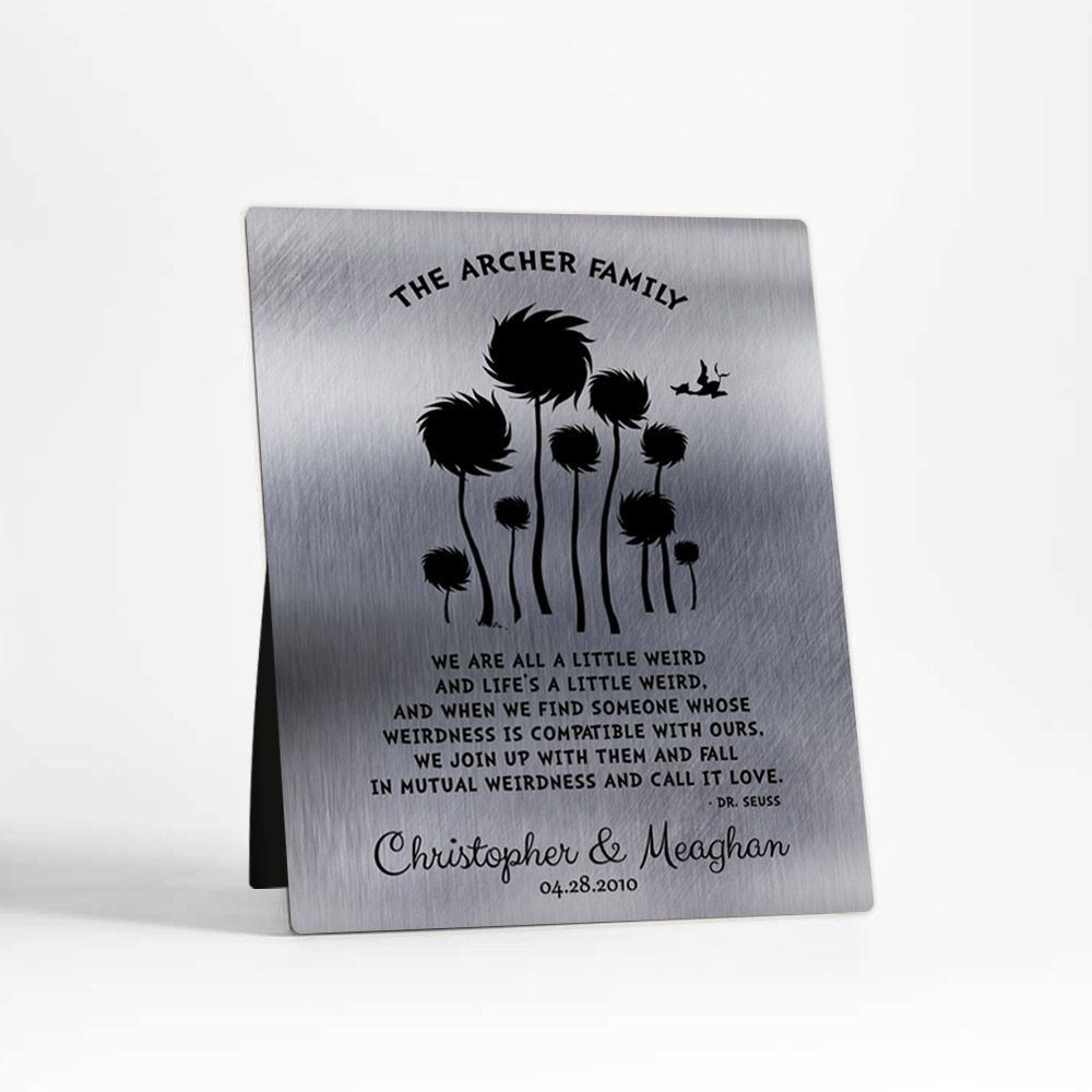 Tin Cypress Tree 10th Anniversary Desktop Plaque Gift for Couple D-1469