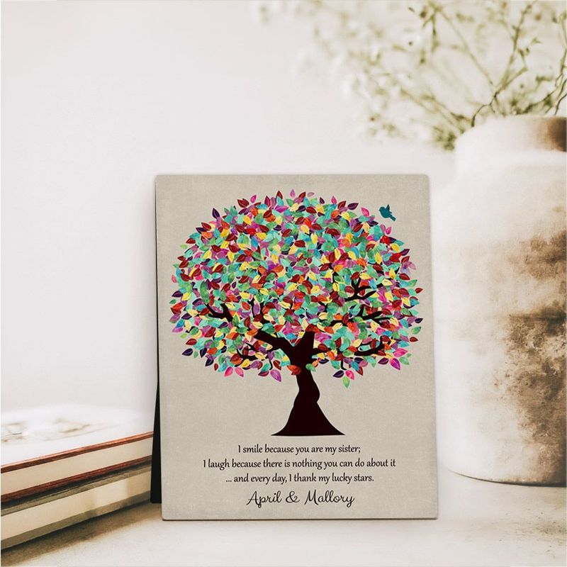 #1 Best Seller - Early Spring Tree Wedding Desktop Plaque Gift for Sister D-1390