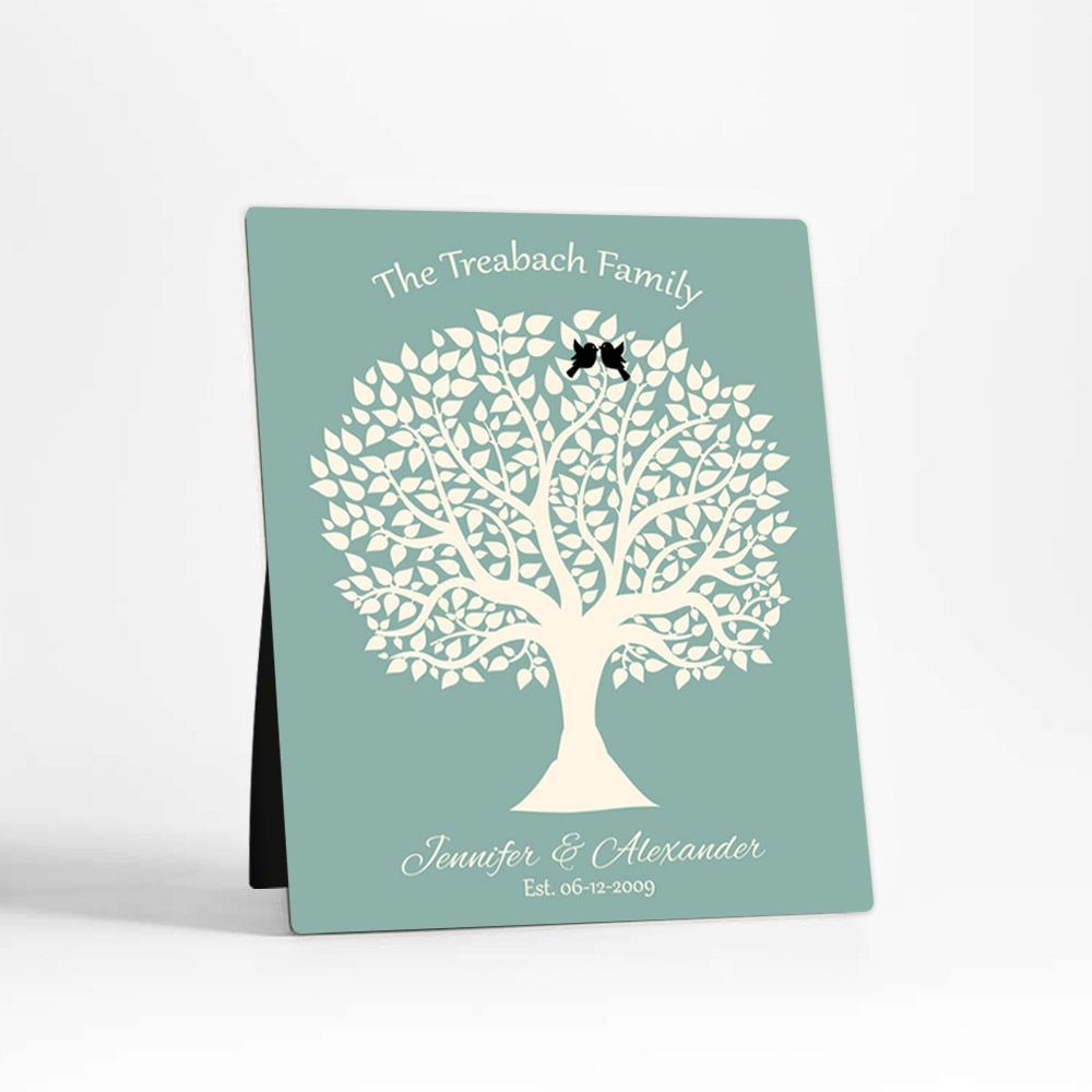 Tree Silhouette Anniversary Desktop Plaque Gift for Couple D-1360