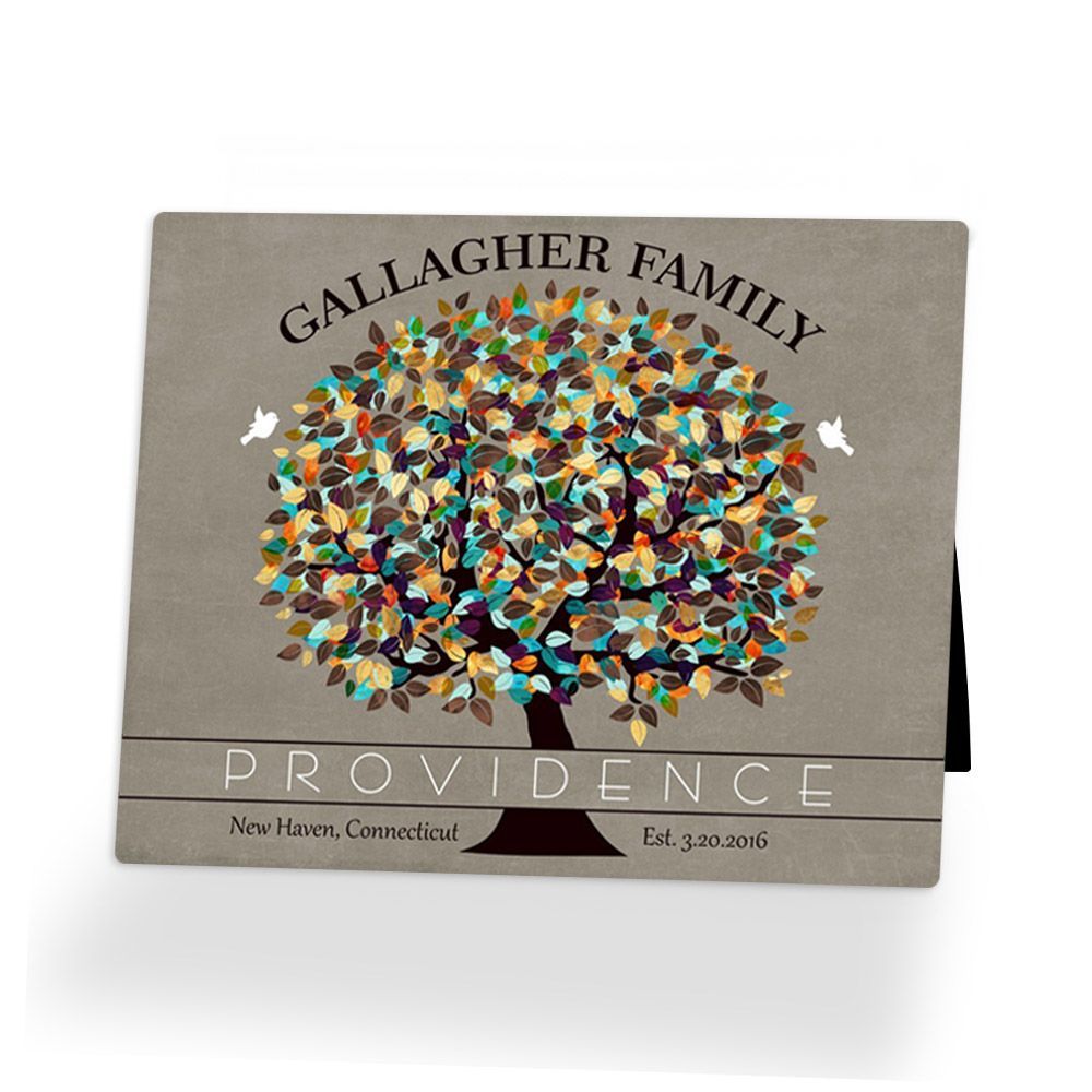 Autumn Tree Anniversary Desktop Plaque Gift for Couple D-1342