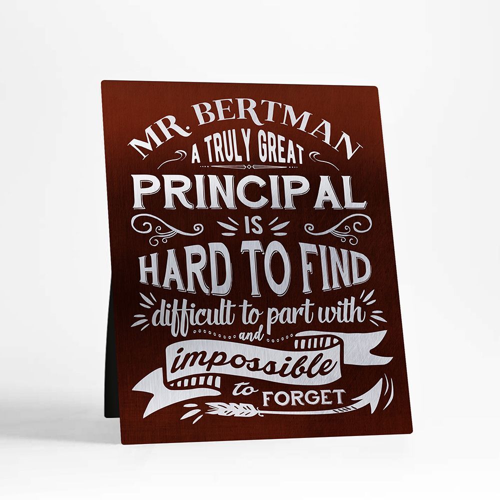 Bronze Truly Great Principal Typography Retirement Desktop Plaque Gift for Principal D-2151