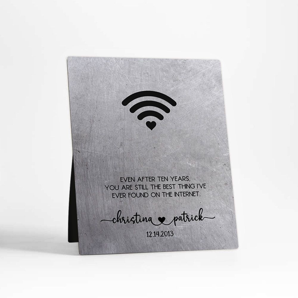 Platinum Couple Silhouette 20th Anniversary Desktop Plaque Gift for Couple D-1570