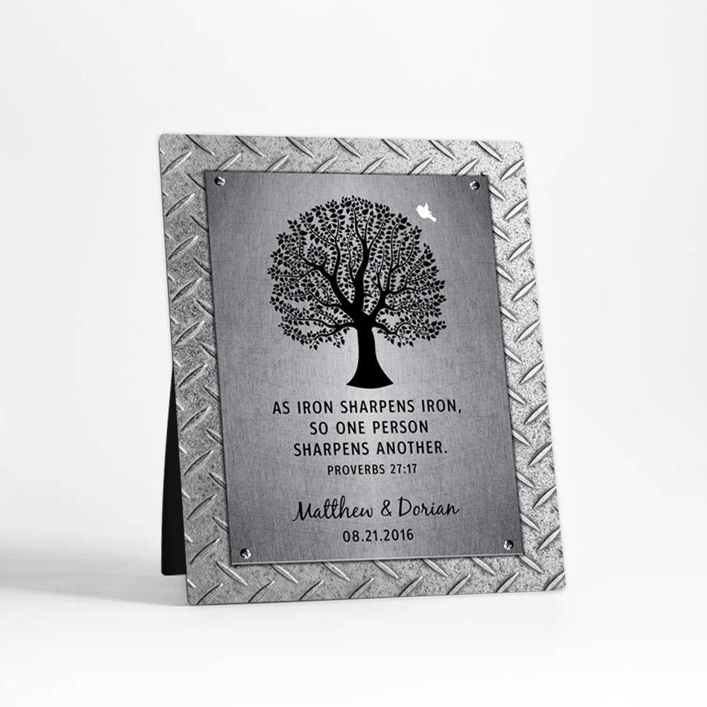 Iron Tree Silhouette 6th Anniversary Desktop Plaque Gift for Couple D-1901