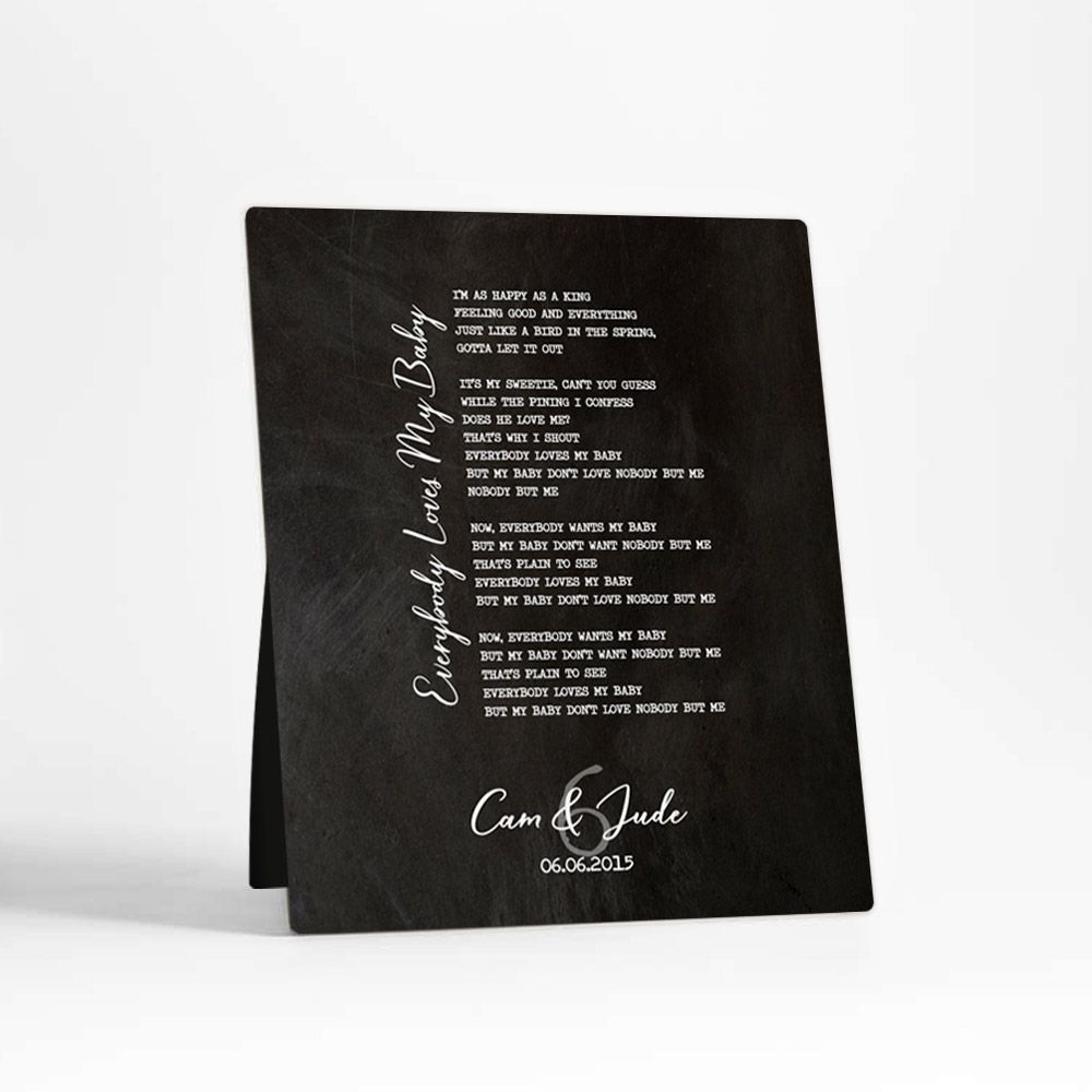 Iron Our Song Lyrics 6th Anniversary Desktop Plaque Gift for Couple D-1922