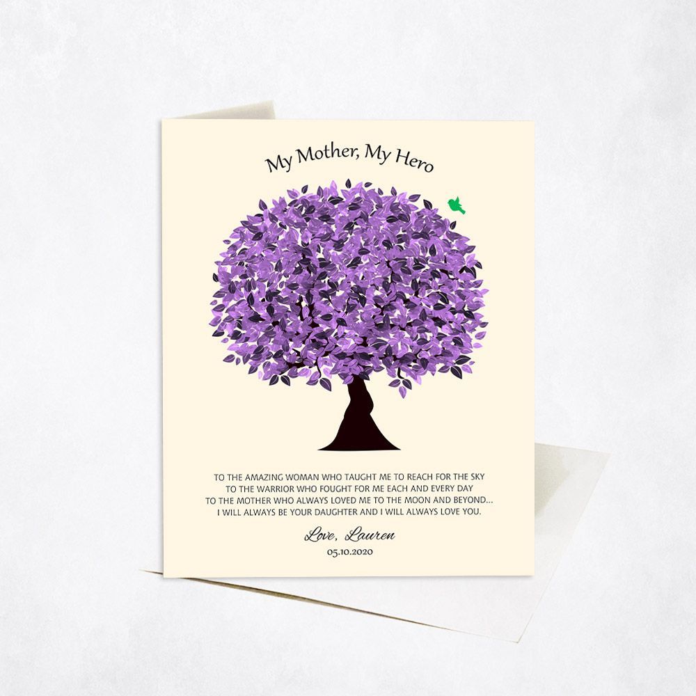 Violet Tree Family Stationery Card For Mom C-1551