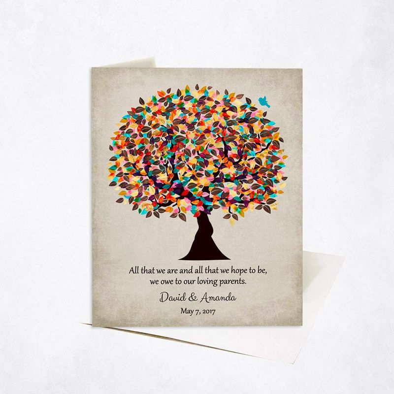 Autumn Tree Wedding Card Gift for Parents C-1504