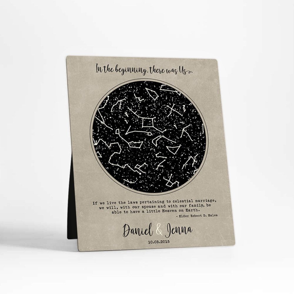 Star Map 10th Anniversary Desktop Plaque Gift for Couple D-1735