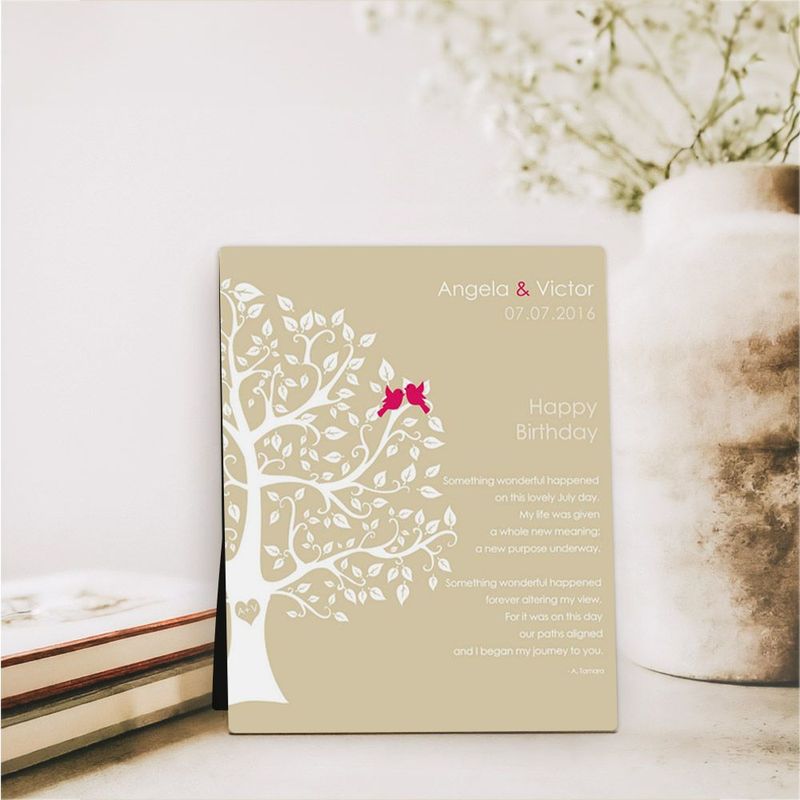 Half Curly Tree Spouse Birthday Desktop Plaque Gift for Spouse D-1719