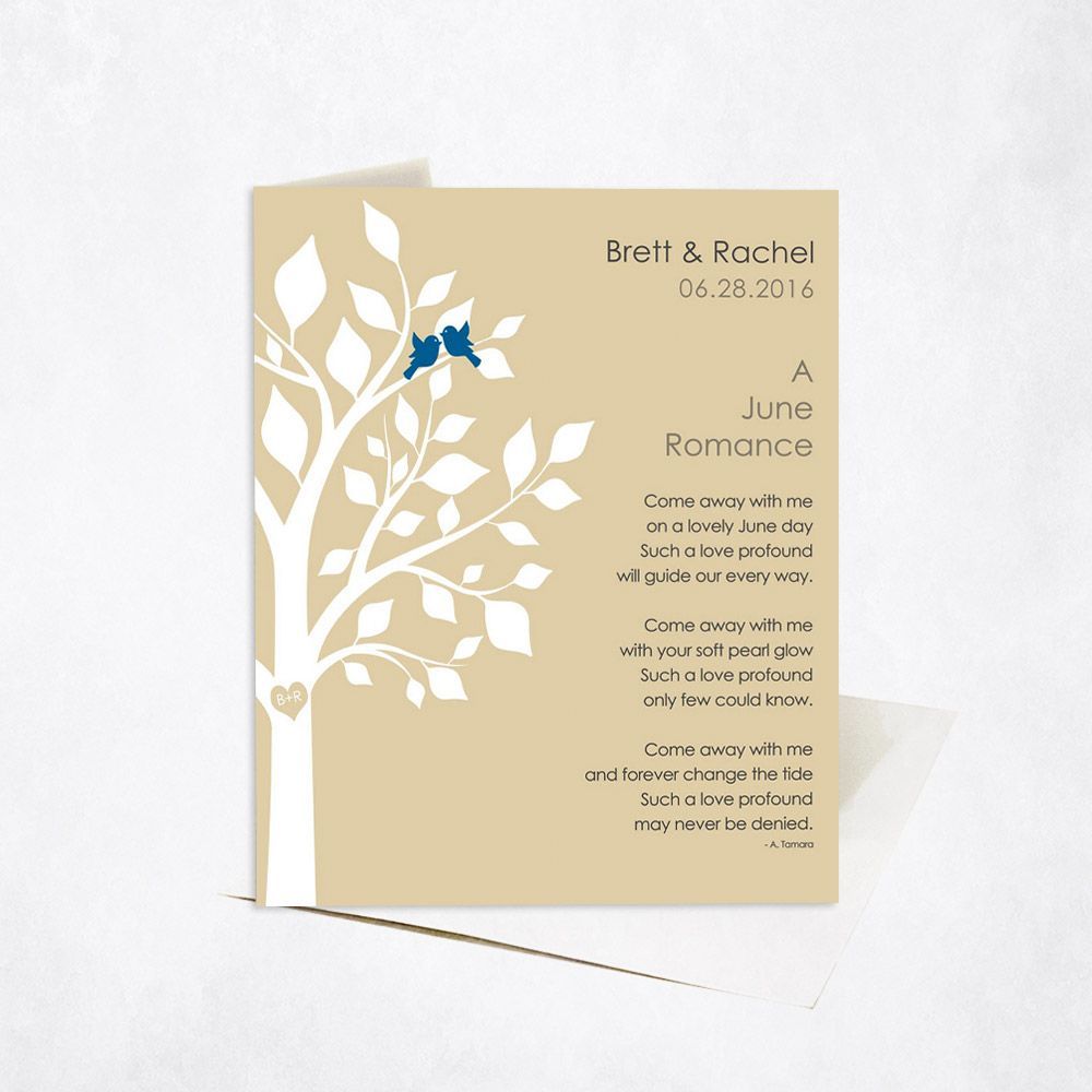 White Half Tree Engagement Card Gift for Couple C-1706