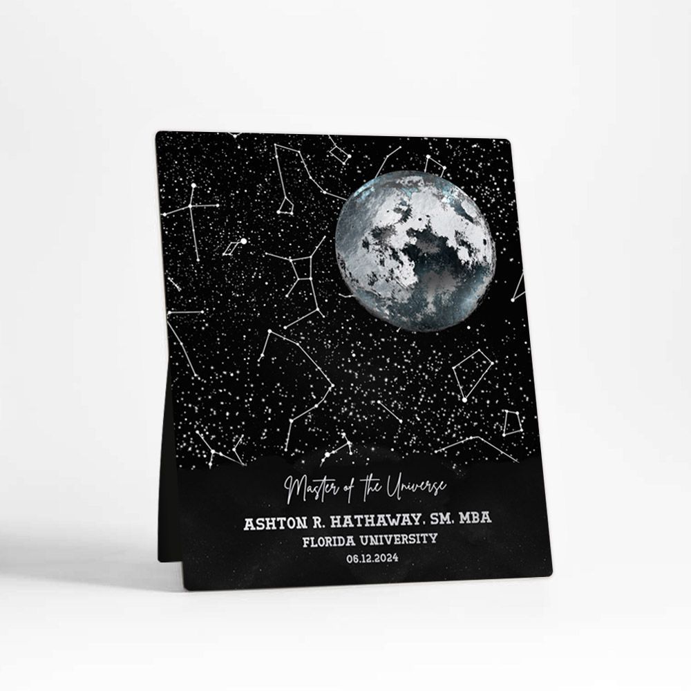 #1 Best Seller - Moon and Star Map graduation Desktop Plaque Gift for Graduate D-1580
