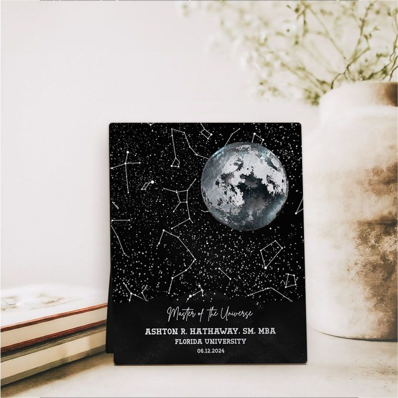 #1 Best Seller - Moon and Star Map graduation Desktop Plaque Gift for Graduate D-1580