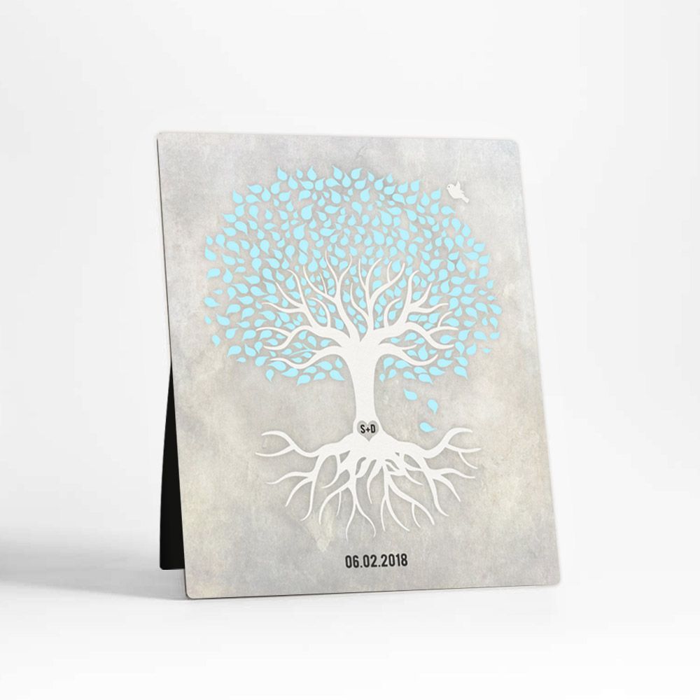 Diamond Canopy Tree Anniversary Desktop Plaque Gift for Couple D-1542