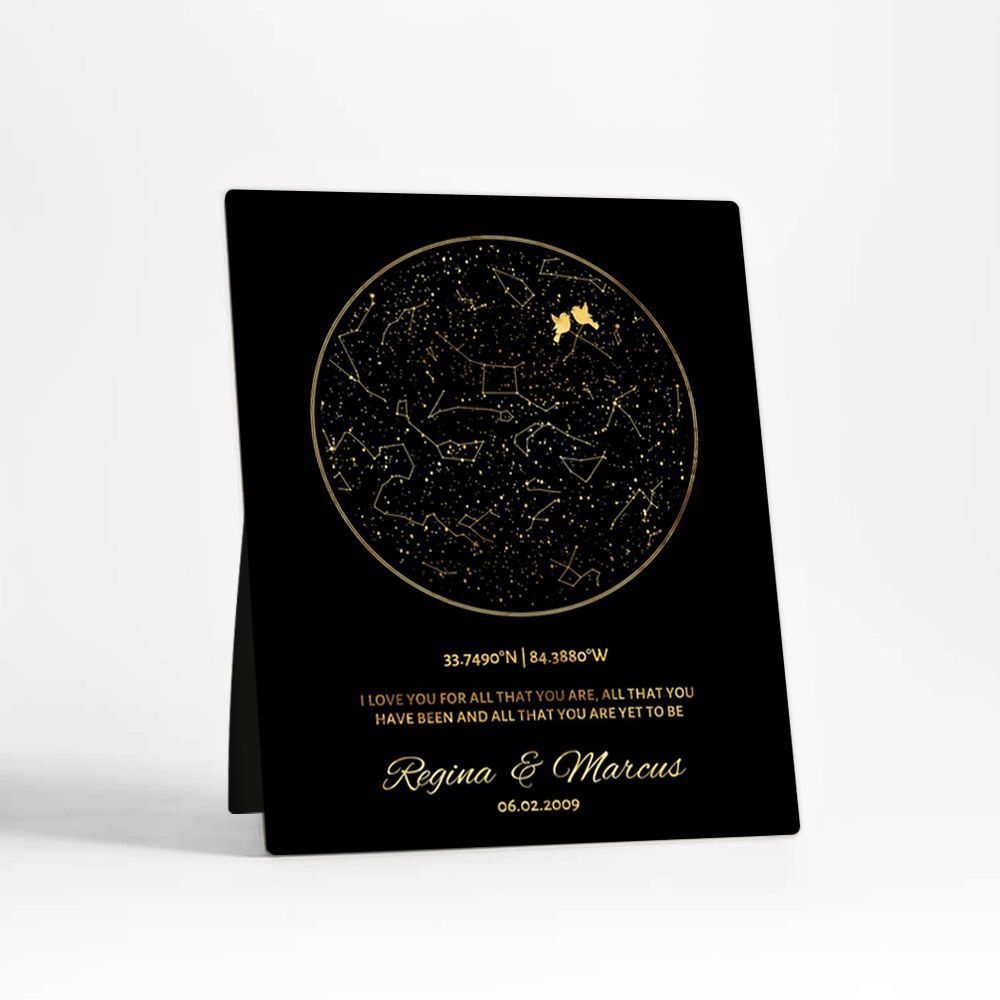 Star Map 50th Anniversary Desktop Plaque Gift for Couple D-1760