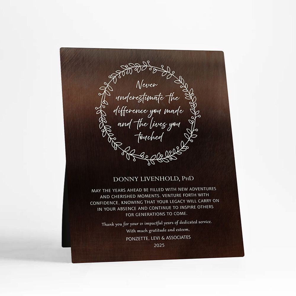 Bronze Farewell Retirement From Employer Retirement Desktop Plaque Gift for Employee D-2168