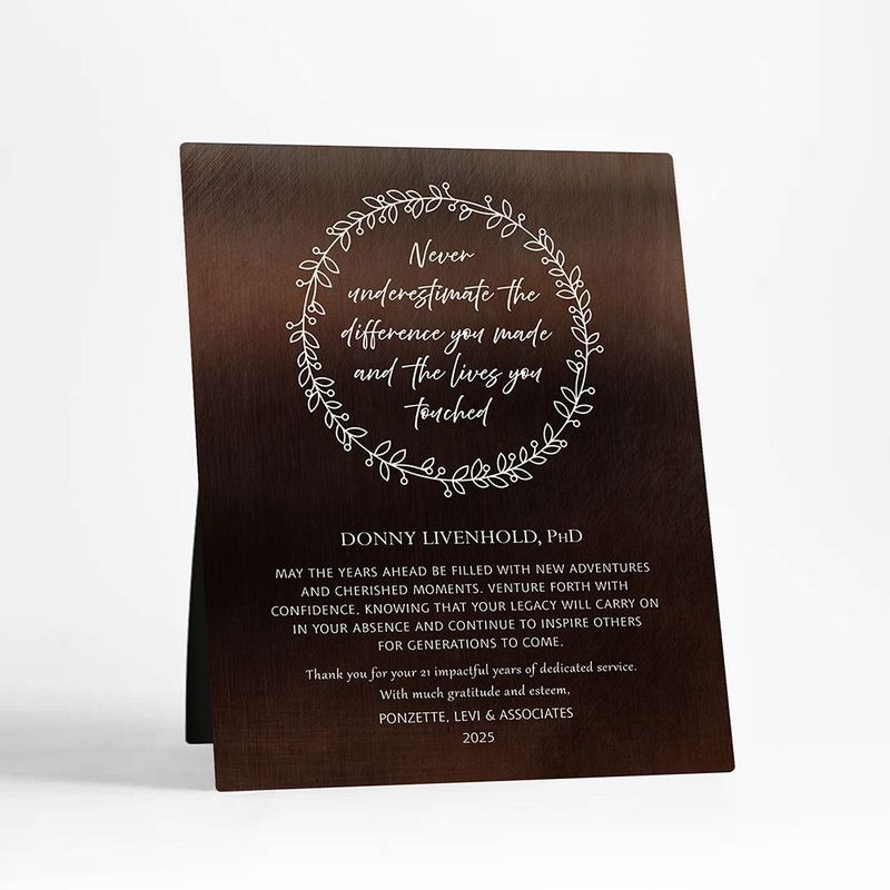 Bronze Farewell Retirement From Employer Retirement Desktop Plaque Gift for Employee D-2168