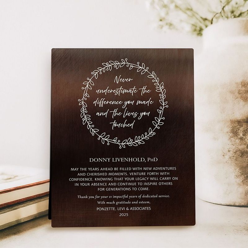 Bronze Farewell Retirement From Employer Retirement Desktop Plaque Gift for Employee D-2168
