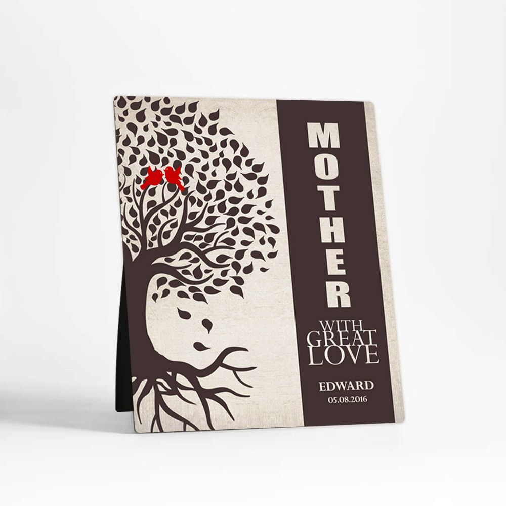 Mother Side Tree With Roots Family Desktop Metal Plaque For Mom D-1226