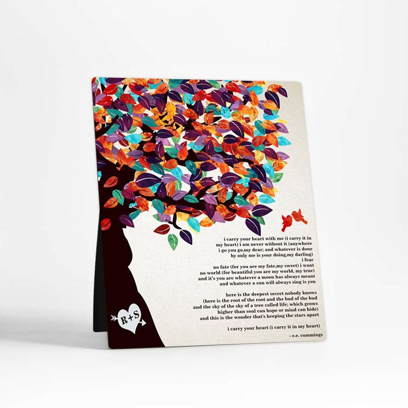 #1 Best Seller - Half Tree 10th Anniversary Desktop Plaque Gift for Couple D-1169