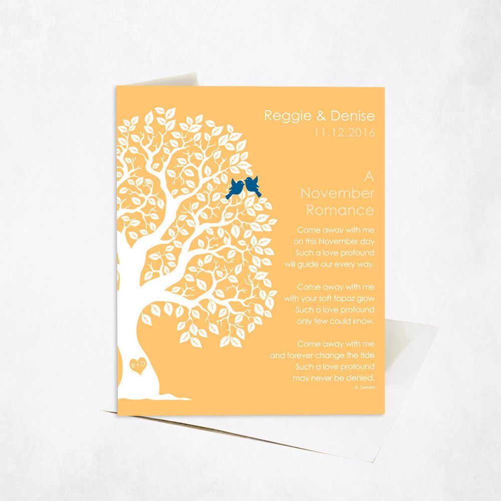 Half Artful Tree Engagement Card Gift for Couple C-1711