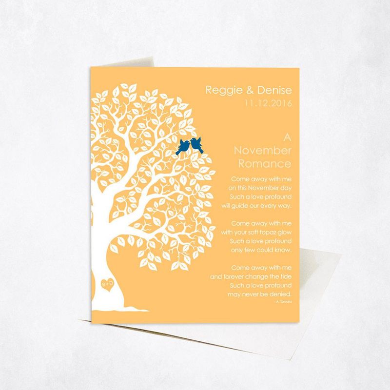 Half Artful Tree Engagement Card Gift for Couple C-1711