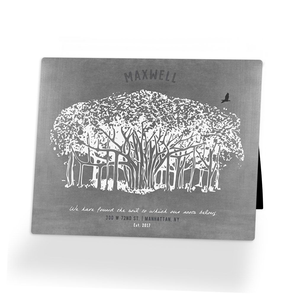 Tin Banyan Tree Anniversary Desktop Plaque Gift for Couple D-1808