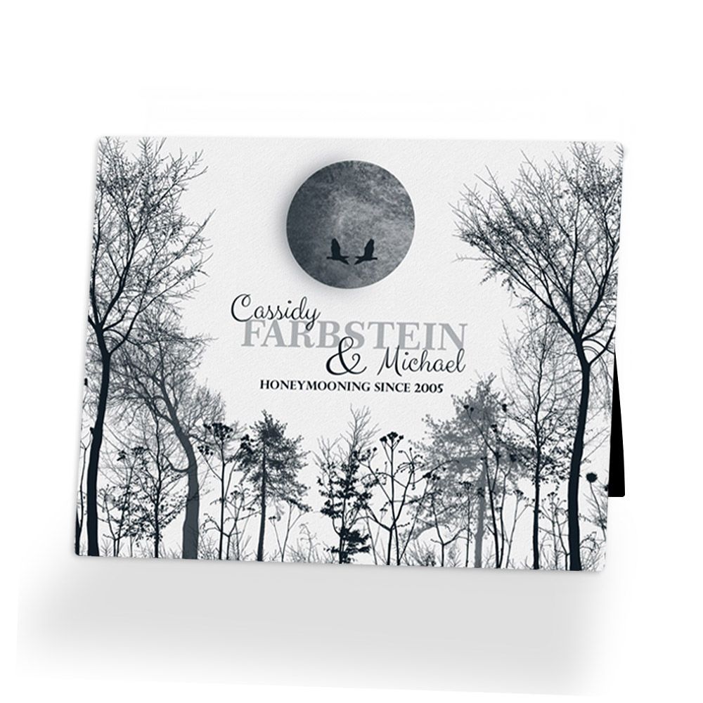 Full Moon Tree Forest Anniversary Desktop Plaque Gift for Couple D-1149