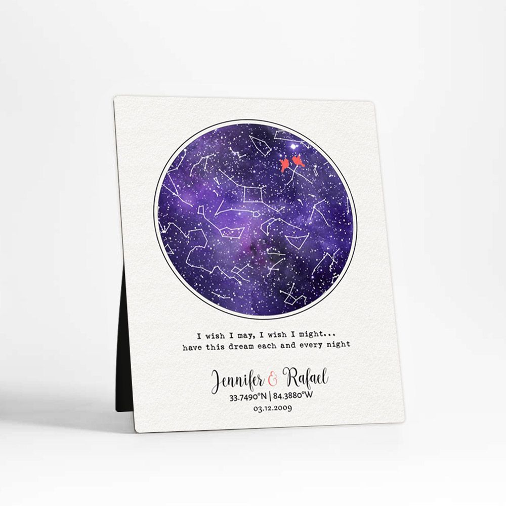 Star Map 6th Anniversary Desktop Plaque Gift for Couple D-1754
