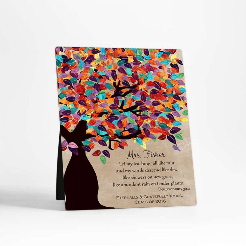 Colorful Spring Tree Teacher Appreciation Desktop Plaque Gift for Educator D-1229