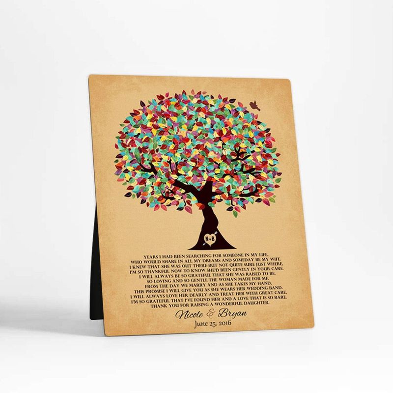 Colorful Summer Tree Wedding Desktop Plaque Gift for Mother Of The Bride D-1204