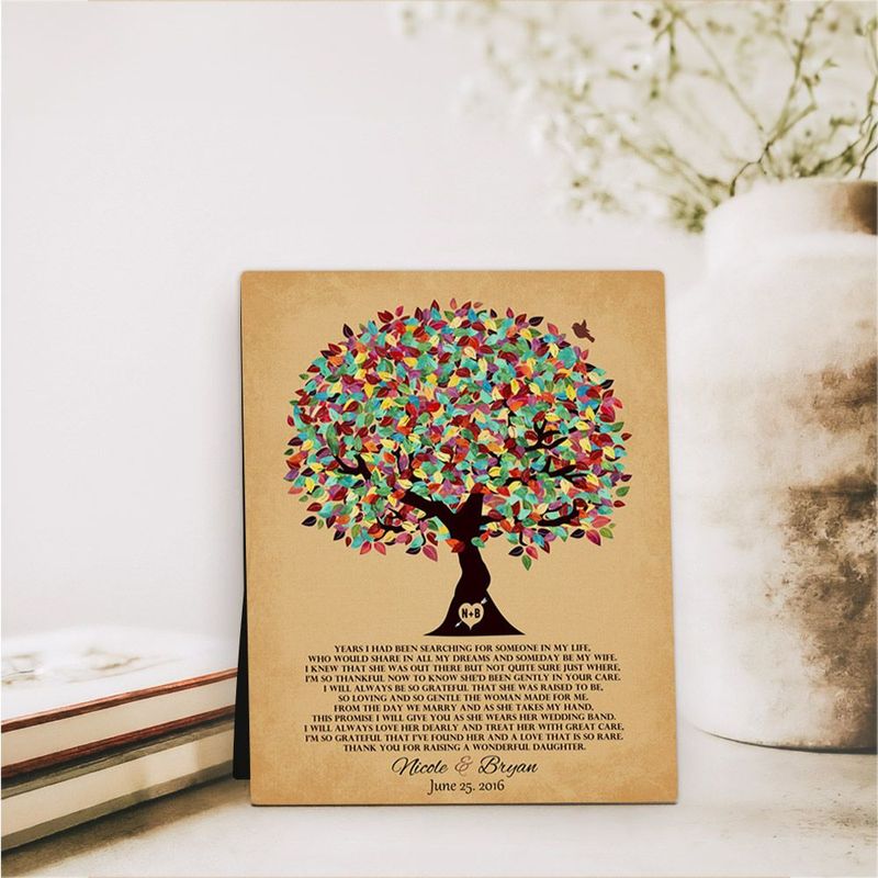 Colorful Summer Tree Wedding Desktop Plaque Gift for Mother Of The Bride D-1204