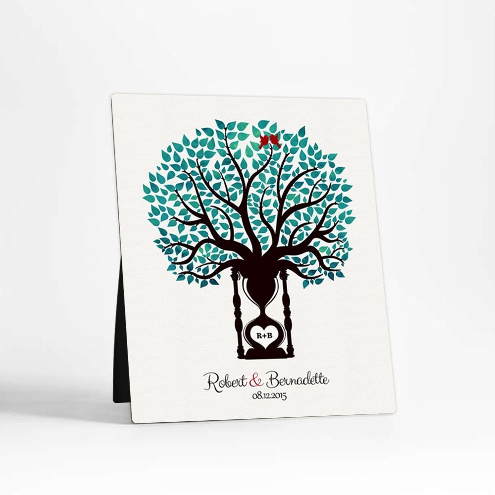 #1 Best Seller - Hourglass Tree 1st Anniversary Desktop Plaque Gift for Couple D-1387