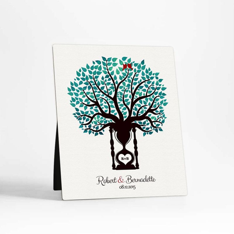 #1 Best Seller - Hourglass Tree 1st Anniversary Desktop Plaque Gift for Couple D-1387