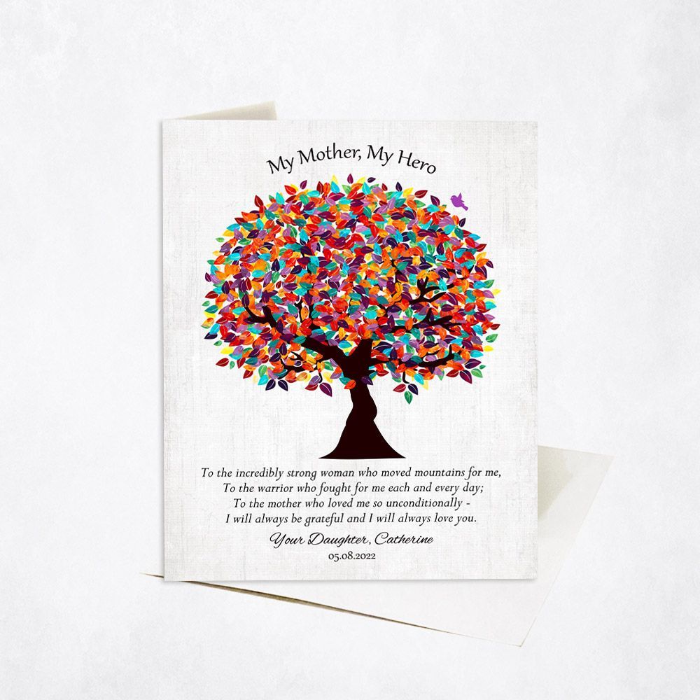 Spring Tree Family Stationery Card For Mom C-1555