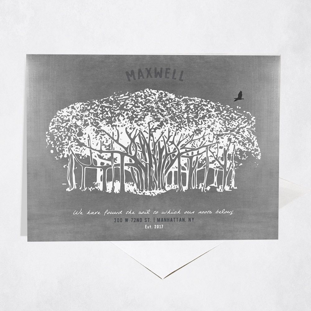 Tin Banyan Tree Anniversary Card Gift for Couple C-1808